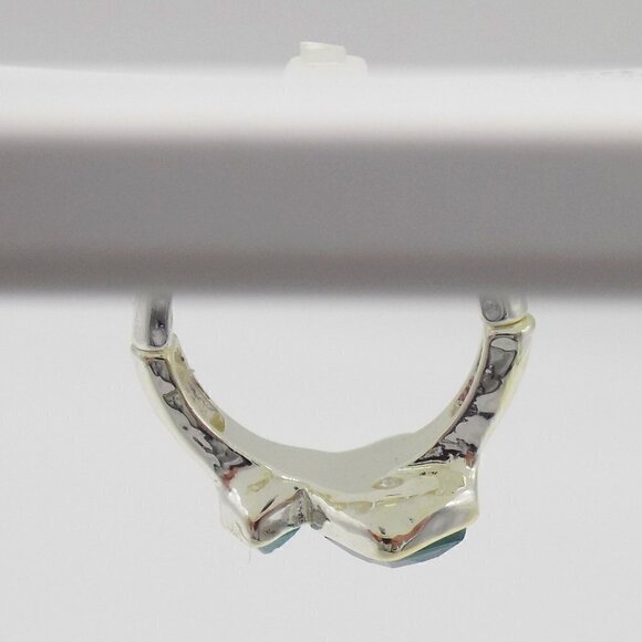 Style & Co Silver-Tone Imitation double Stone Stretch Ring - Picture 3 of 4